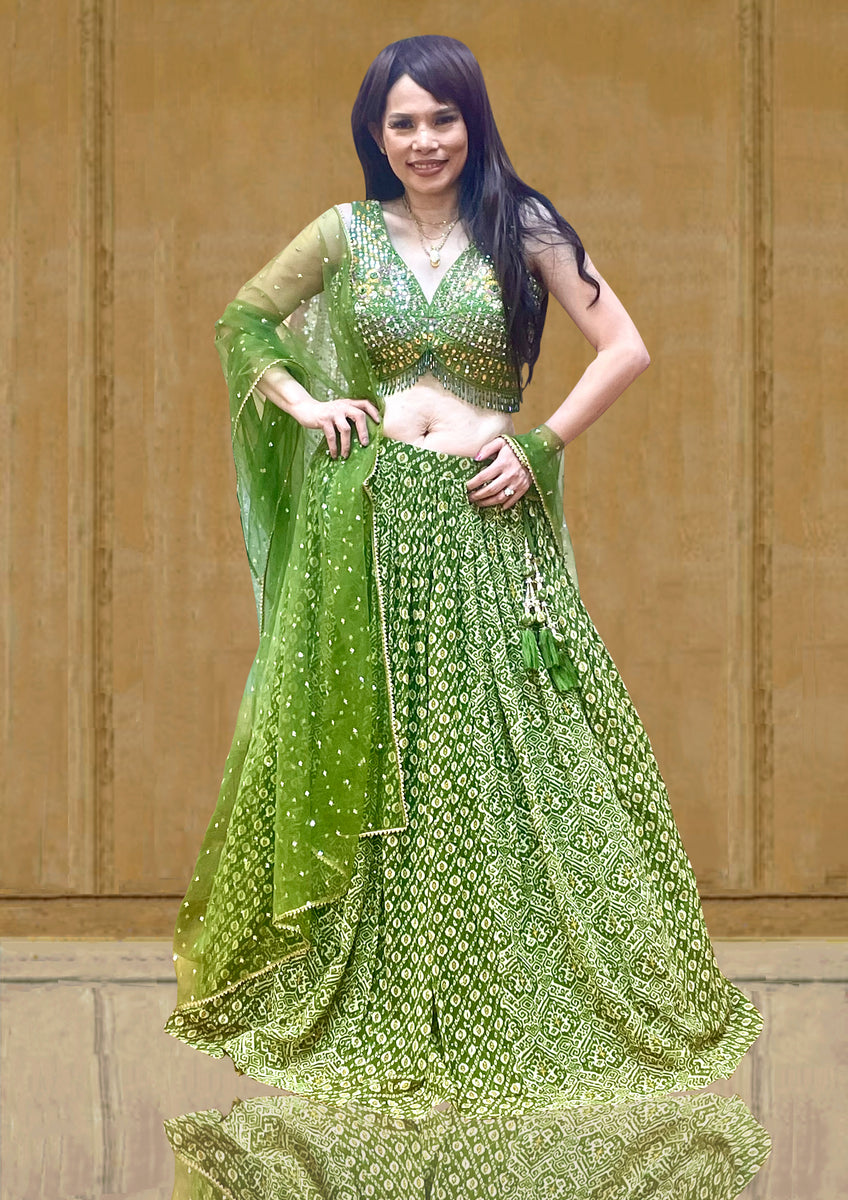 Light green bridal clearance lehenga