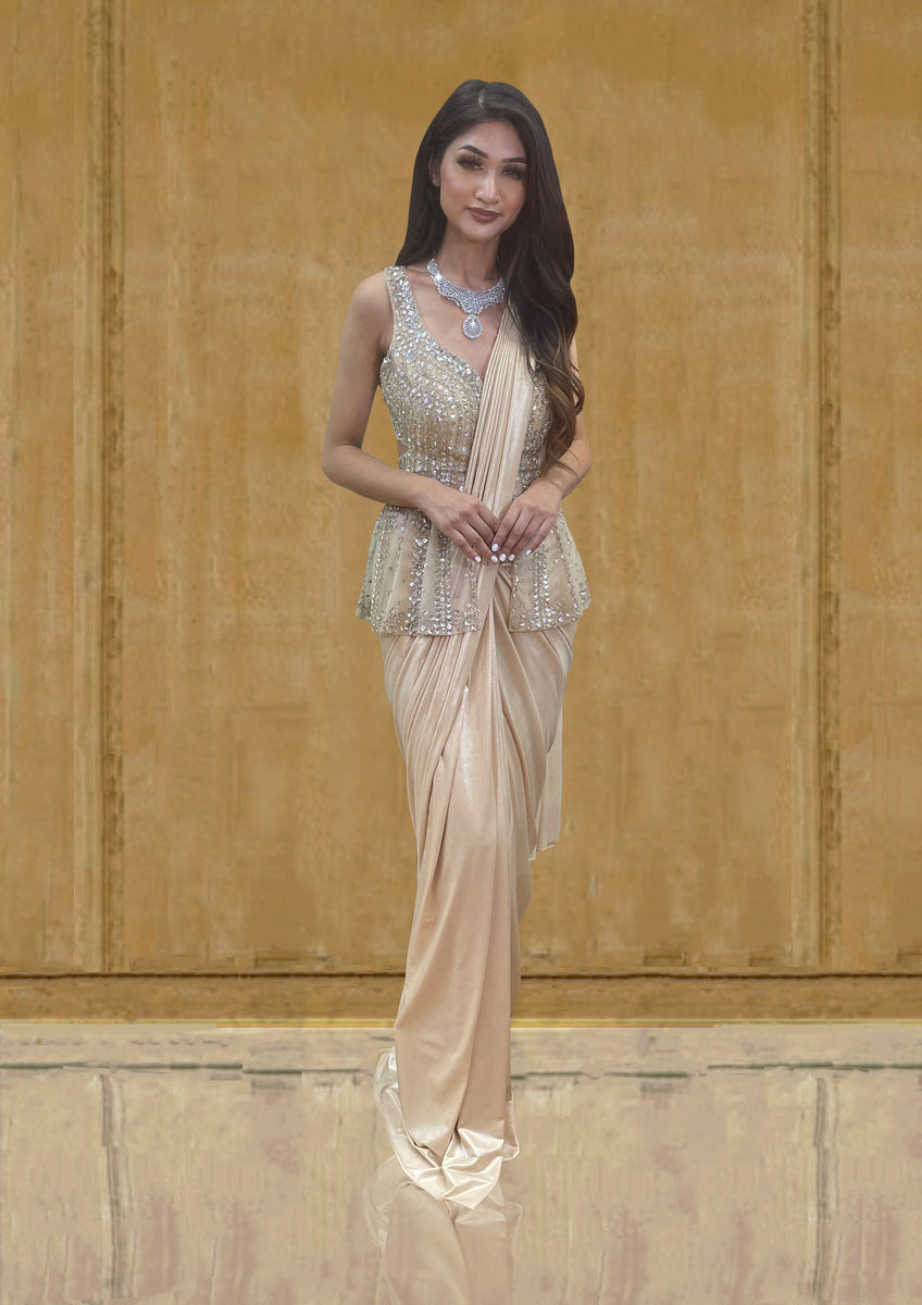 Indo western fusion saree online