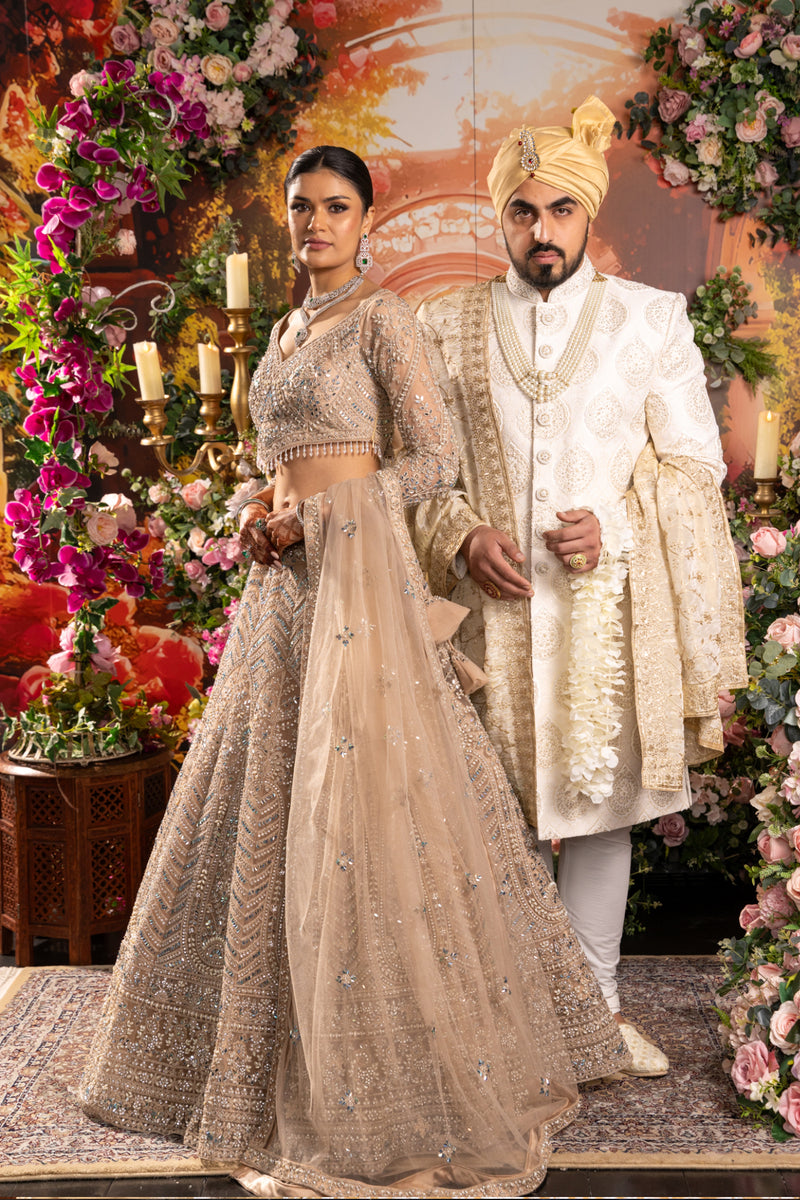 indian wedding dresses gold Bridal Champagne & Silver Lehenga [product_title] | OORVI DESAI recently_added_2026-01-07 Size:17/36 A timeless bridal COS Men's Relaxed Linen
