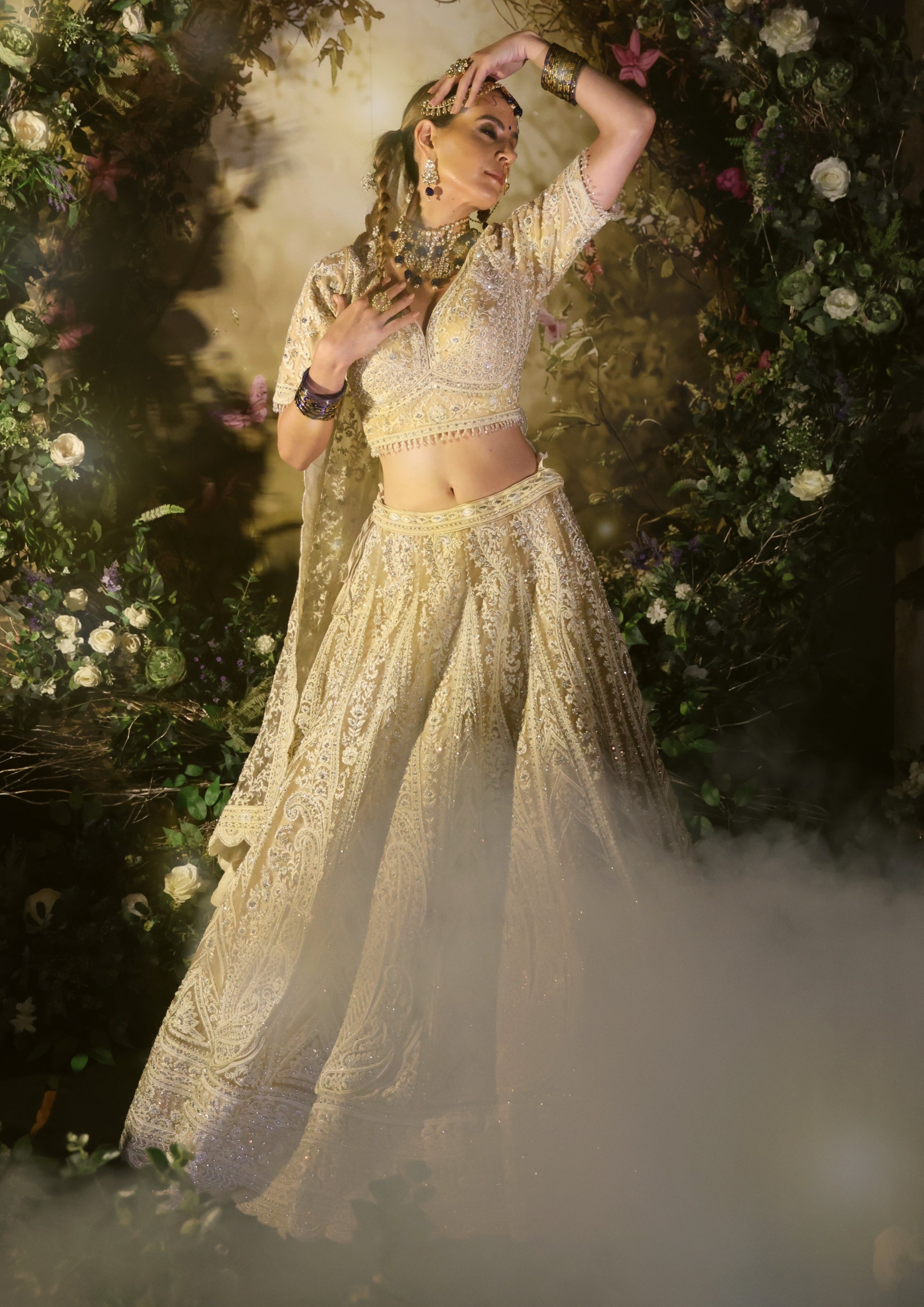 Bridal Ivory White Wedding/Civil/Reception Lehenga Set [product_title] |  OORVI DESAI