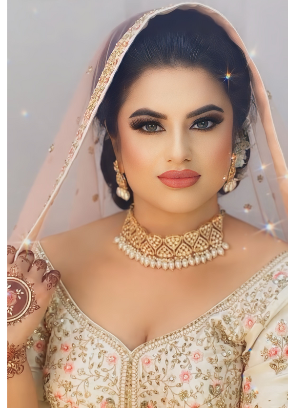 Pearl White And Gold Bridal Jewellery Set product title OORVI DESAI Designer Indian Wedding Dresses in London