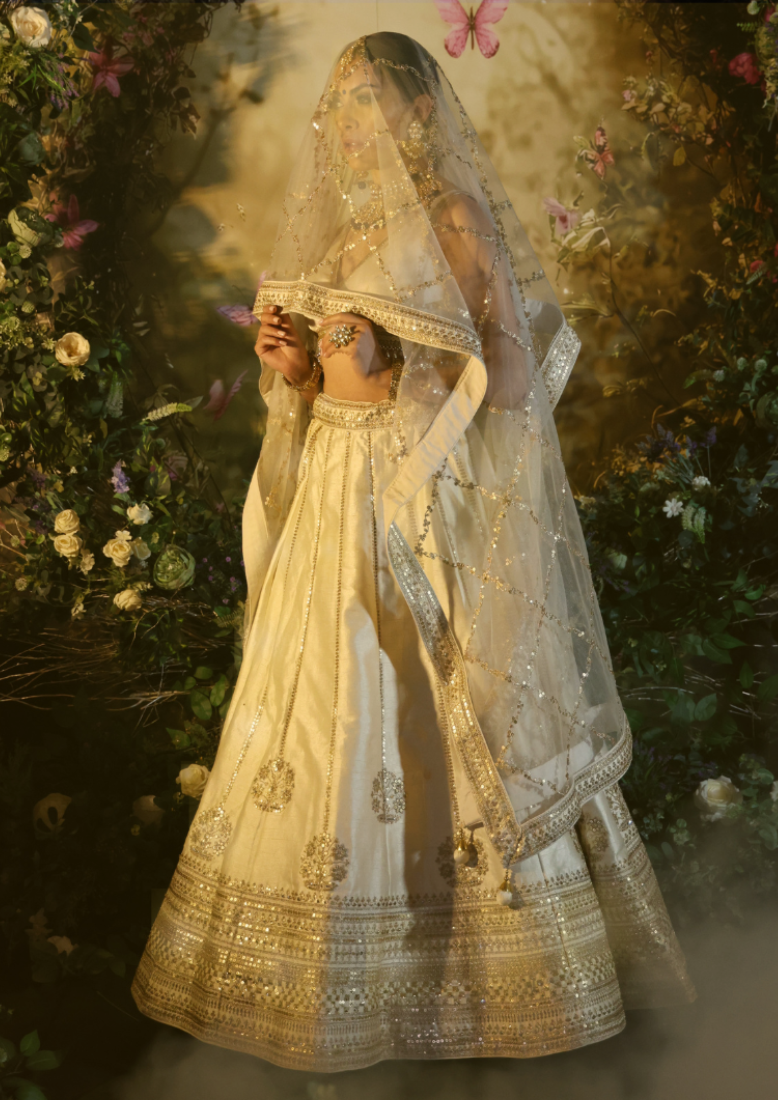 Traditional Ivory/ White Bridal Wedding Lehenga Set [product_title] | OORVI  DESAI