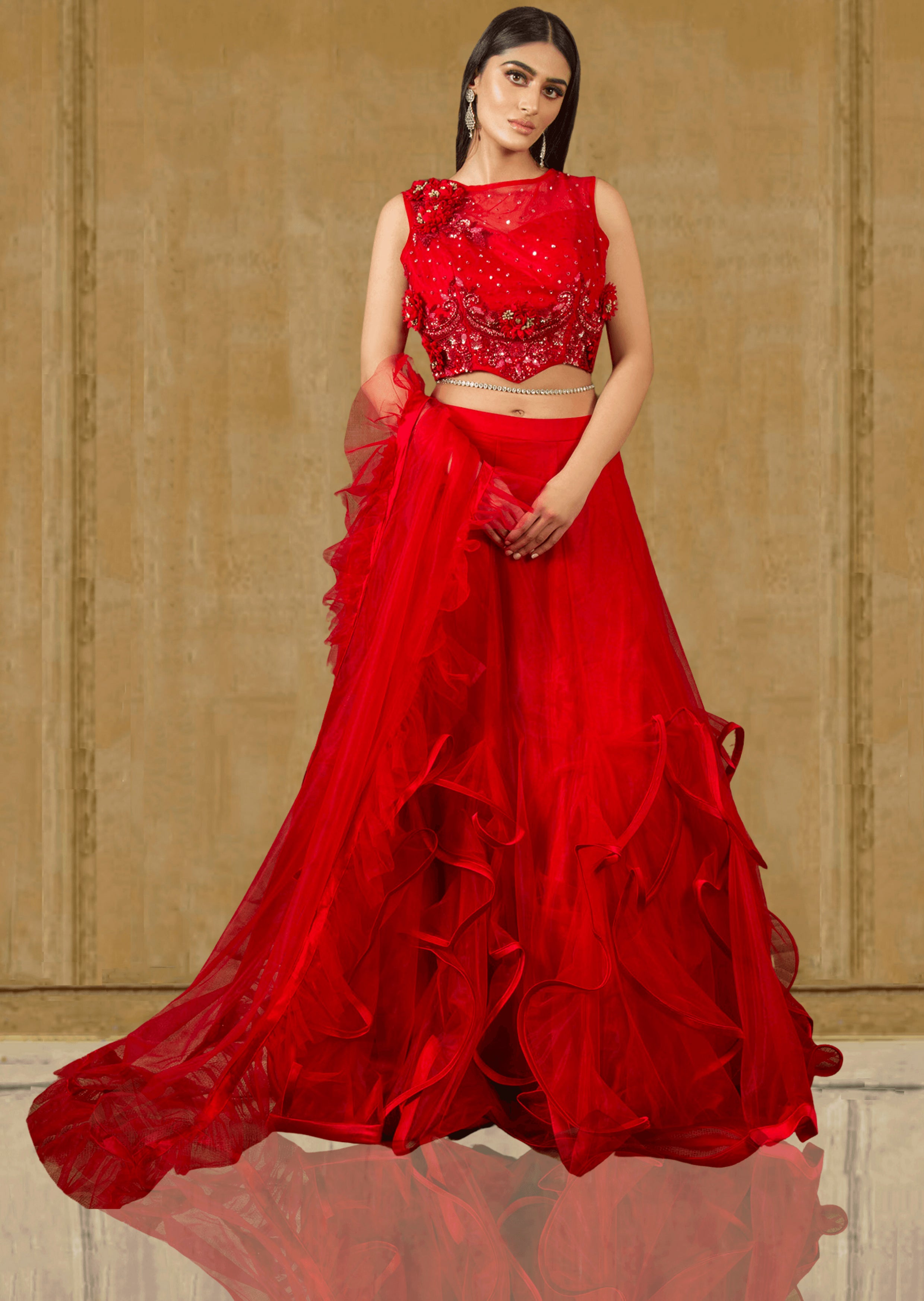 Crop top online evening wear