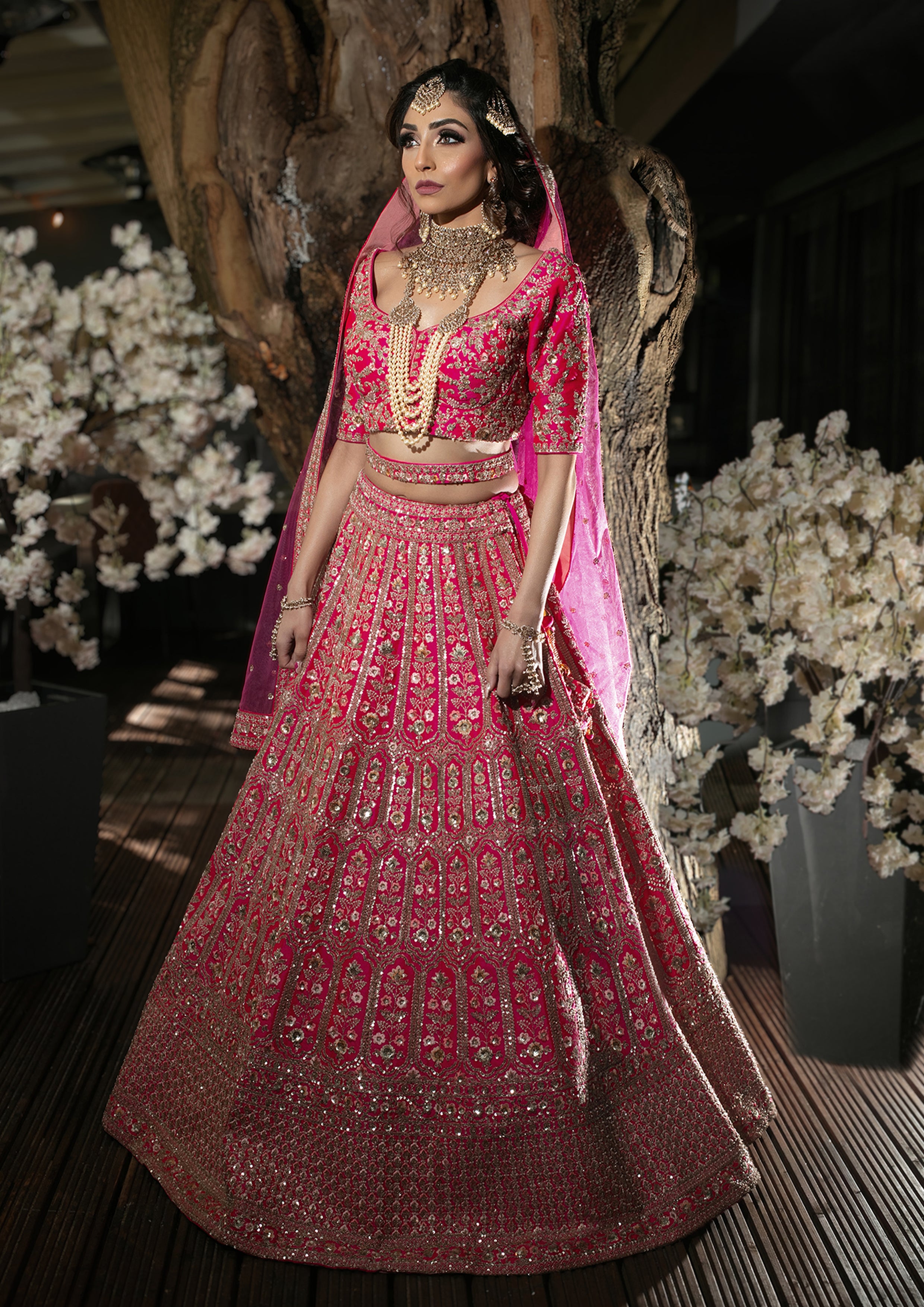 Gold indian 2025 bridal outfit