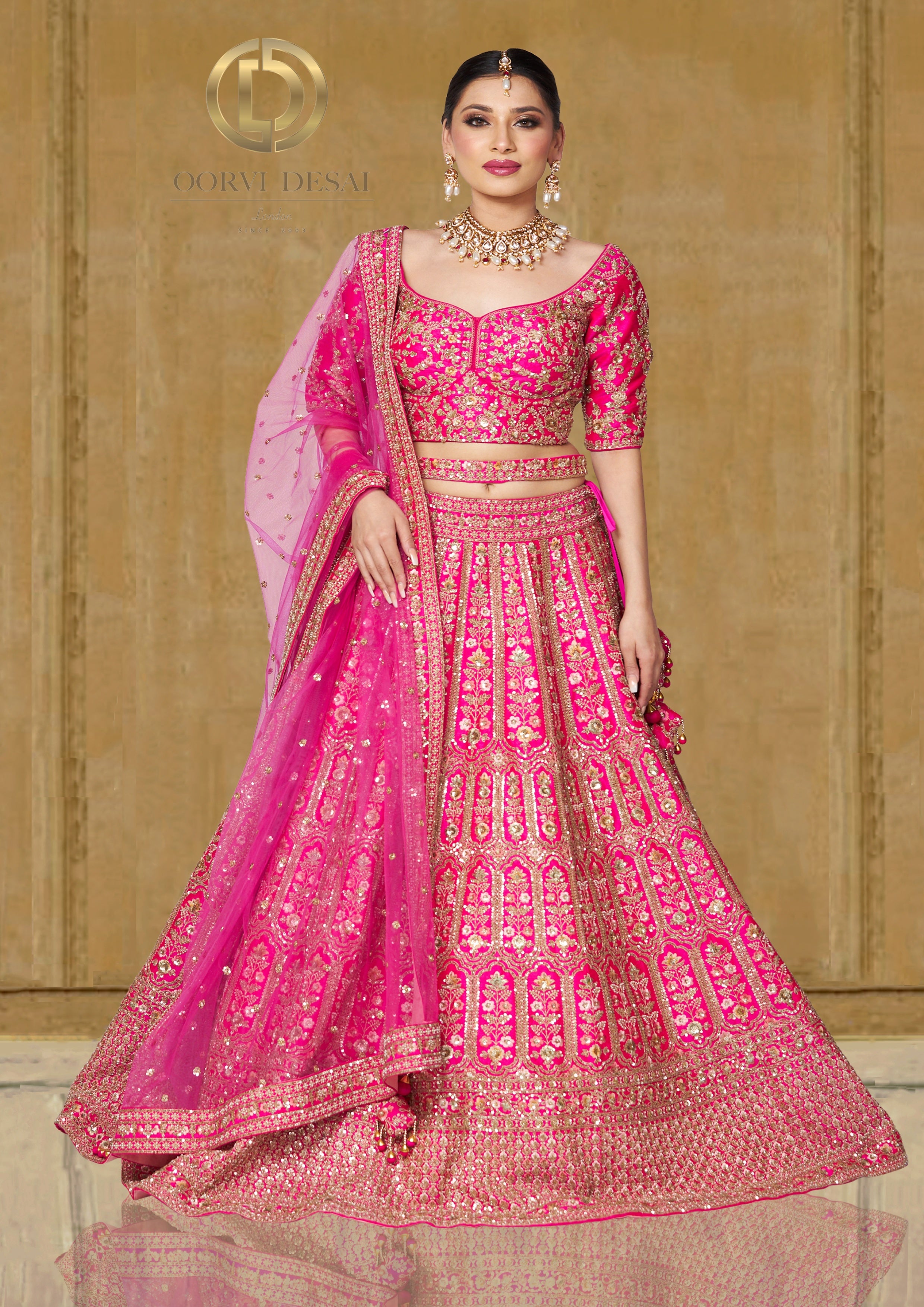 indian pink wedding dress Buy Silk Indian Wedding Wear Lehenga Choli In Dark Pink Color Online - LLCV01948