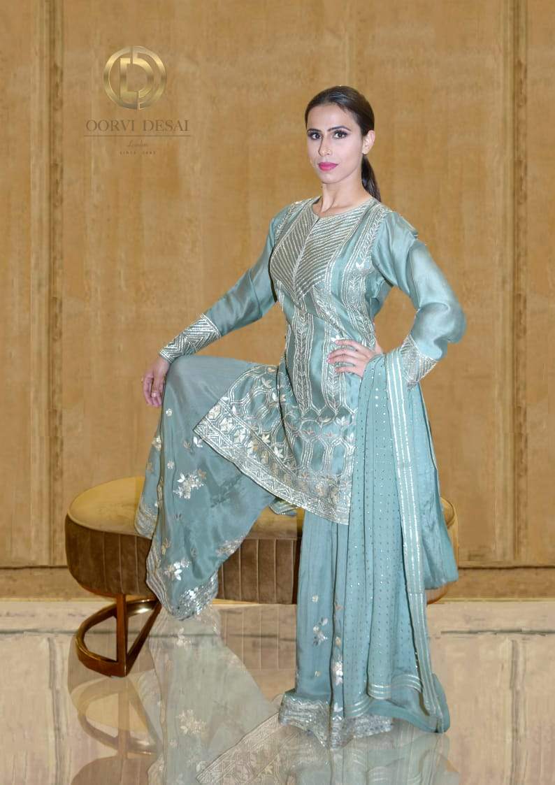 olive green bridal dresses pakistani Olive Green Pakistani Wedding Dress Pishwas Frock Style LARGE